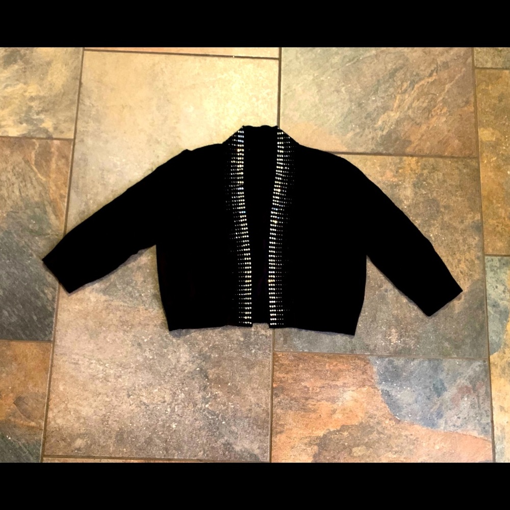 SEXY & Soft Black GLAM Cardigan Shrug Jacket RHINESTONE BLING M L #NYE #Holidays